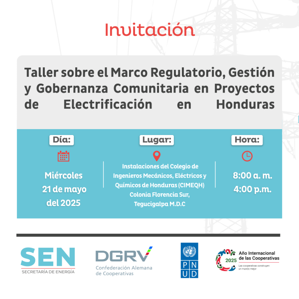 Taller Marco Regulatorio, Gestión y Gobernanza Comunitaria en Proyectos de Electrificación en Honduras 