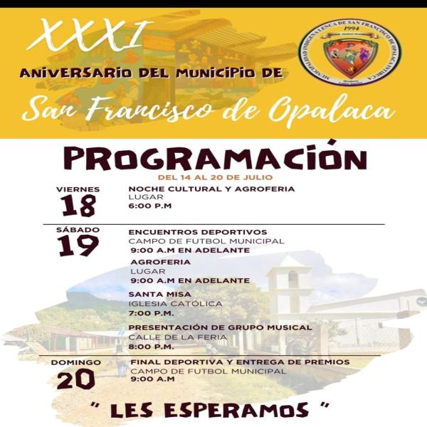 XXXI Aniversario del municipio de San Francisco de Opalaca, Intibucá 