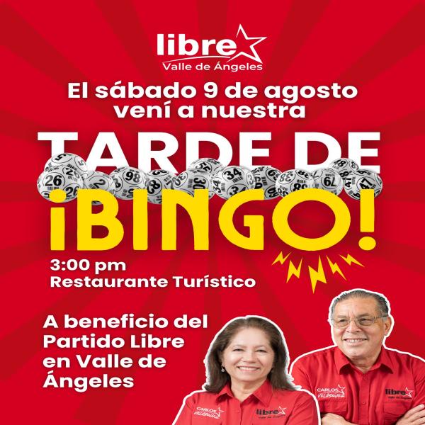 Gran bingo solidario a beneficio del Partido Libre - Valle de Ángeles