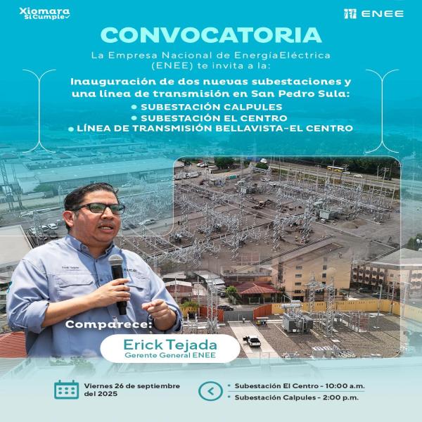 ENEE: Inauguración de dos nuevas subestaciones - SPS
