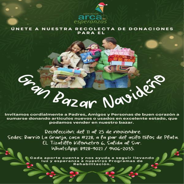Recolecta de donaciones para el Gran Bazar Navideño 