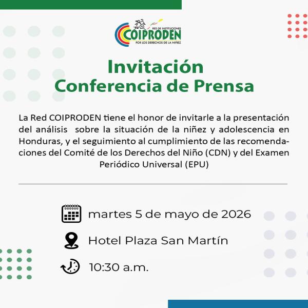 Presentación del análisis “Vulneración de Derechos de Niñez en Honduras: Datos que exigen acción inmediata”